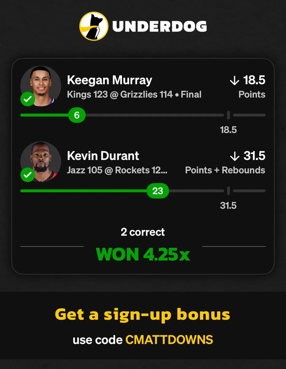 Matt Downs's winning bet